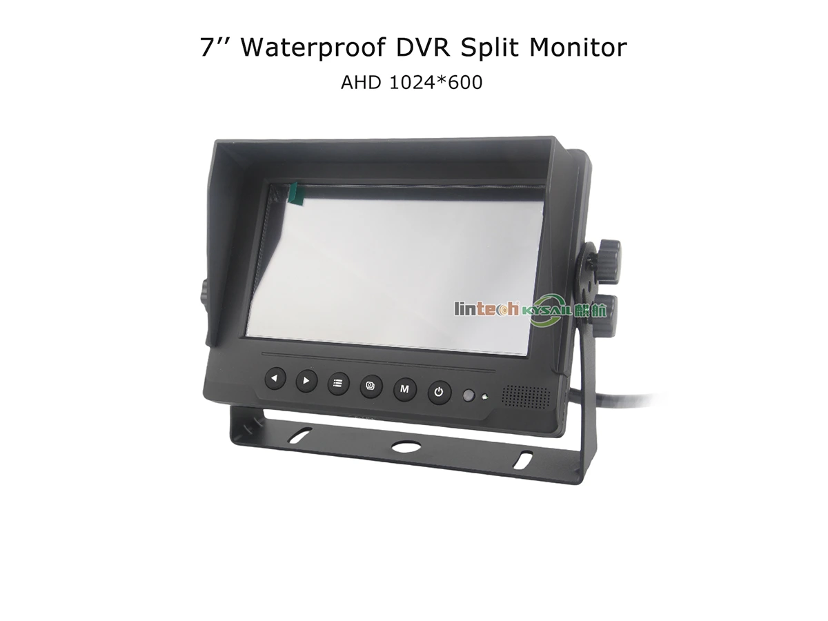 AHD 7 Inch Waterproof DVR Split Quad Monitor IP69K For Heavy Duty Vehicle - Image 2