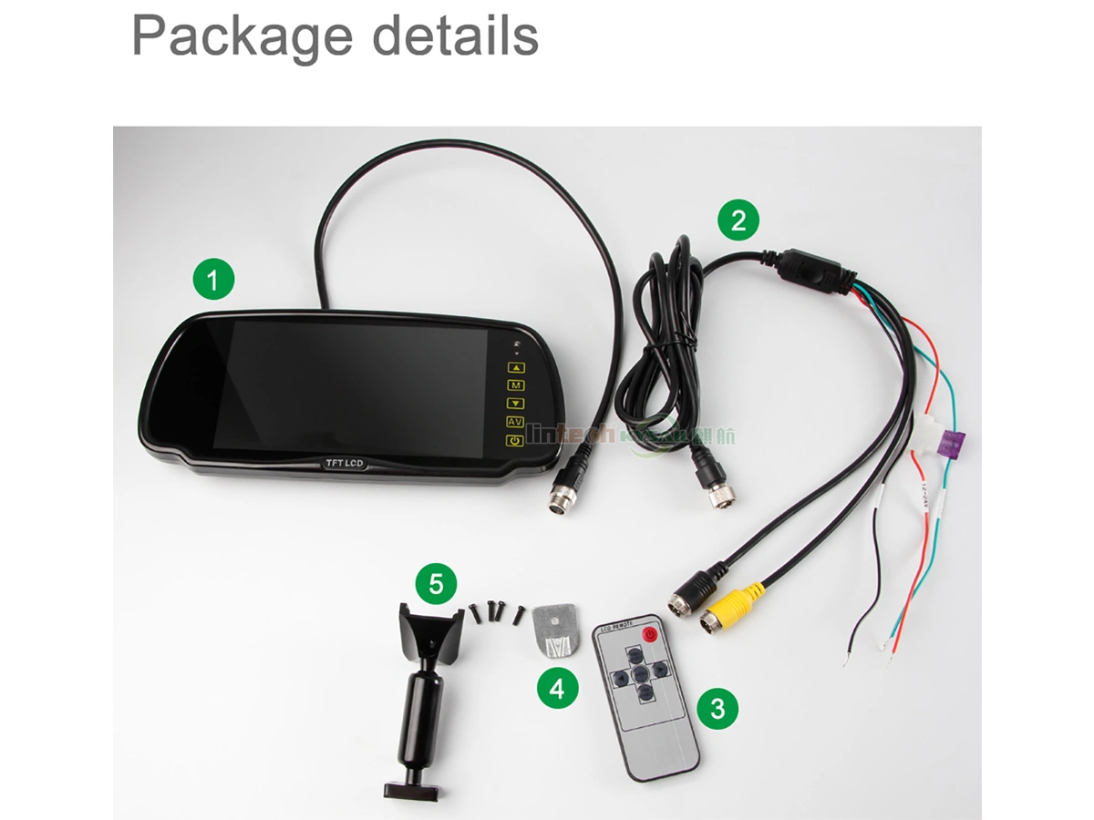 Metal Bracket 7 Inches TFT LCD Color Car Mirror Monitor - Image 5