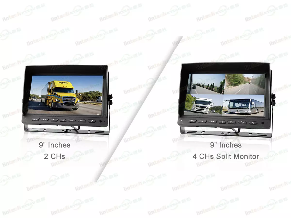 9" Splitscreen DVR Monitor 12V 24V 4 AV Inputs for Bus Truck Caravan - Image 5