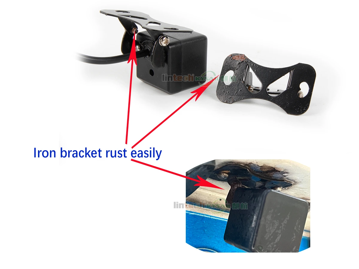 Car Camera Mount Reverse Camera License Plate Bracket Reversing Image Bracket Round Rearview Stainless Steel - Image 5