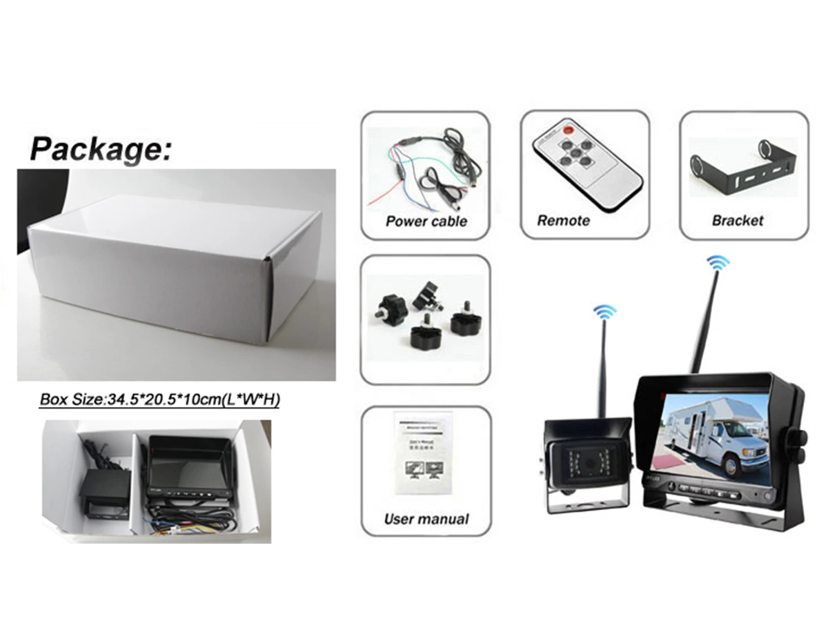 7" Wireless Backup Camera System for RV Truck Trailer Camper - Image 5