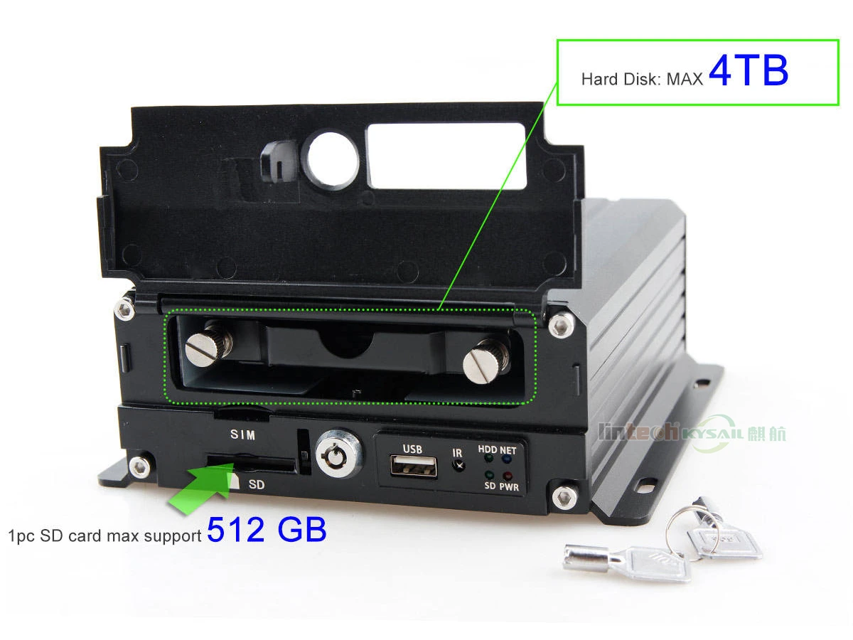 Truck Hard Disk 4CH 1080P 4G WiFi MDVR with 4 Camera Car DVR - Image 2