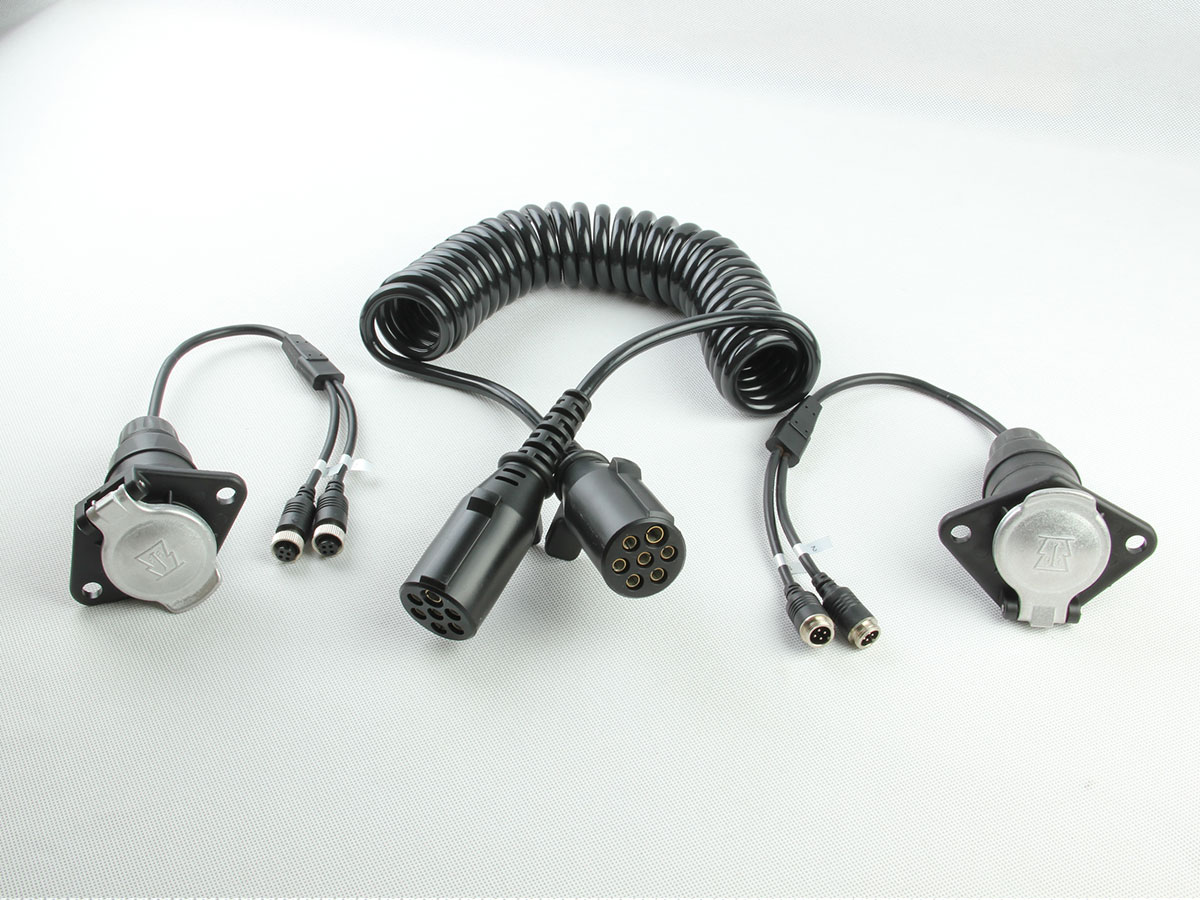 2 Channels Trailer Cable For Dual Camera Connection