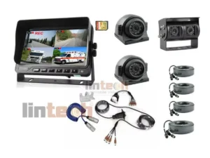 7 Inch Dvr Digital Monitor 4 CH Curly Trailer Cable Car Backup Camera System