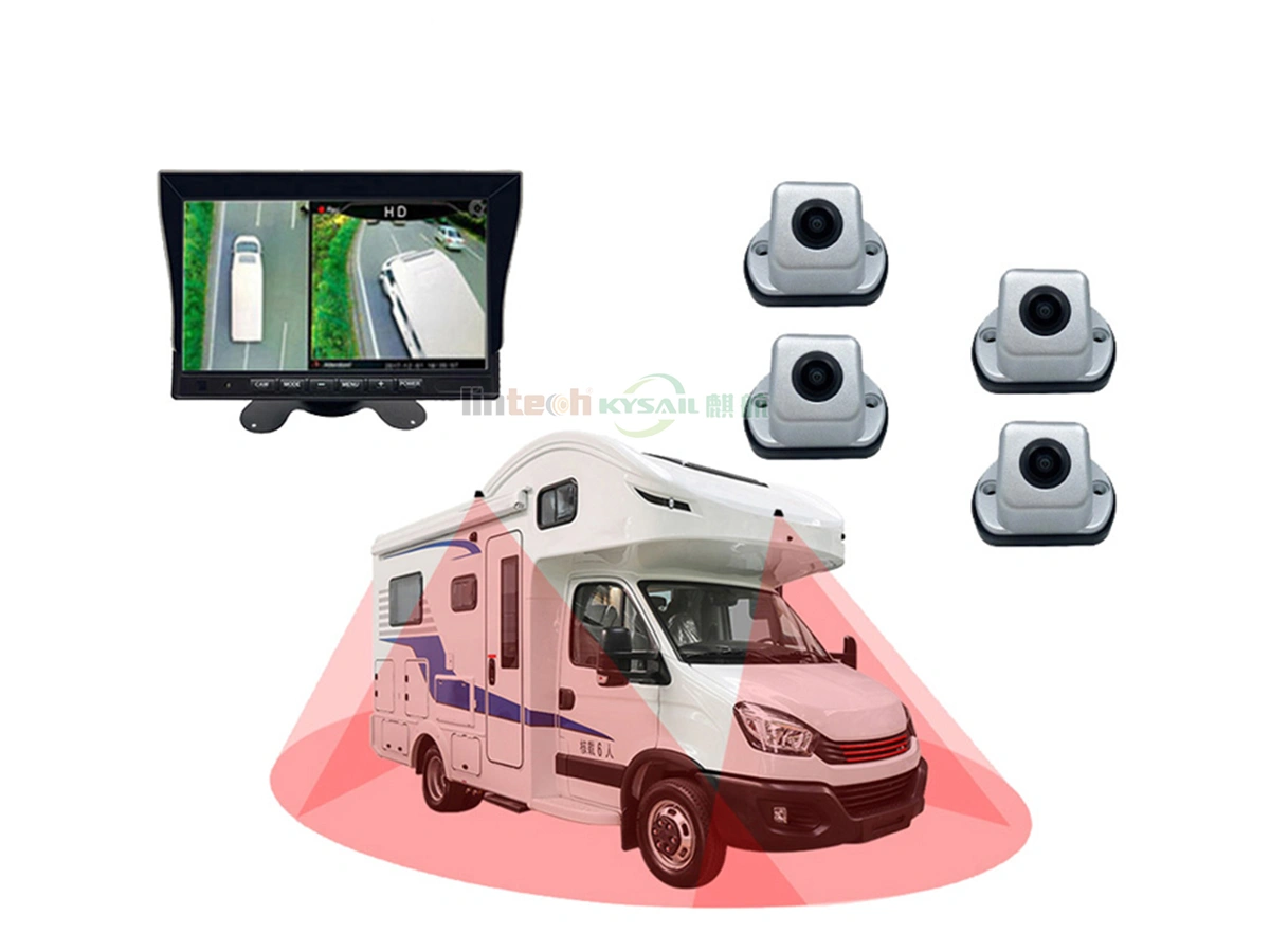 HD 1080P 360 Degree Bird View Car DVR Recording Panoramic View All Round Rear View Camera for Bus Truck SchoolVan Motor Caravan