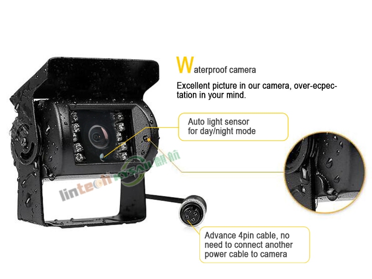 Front Rear Side View System 7.0'' Monitor IR Night Vision for RV Semi Truck Trailer Tractor - Image 5
