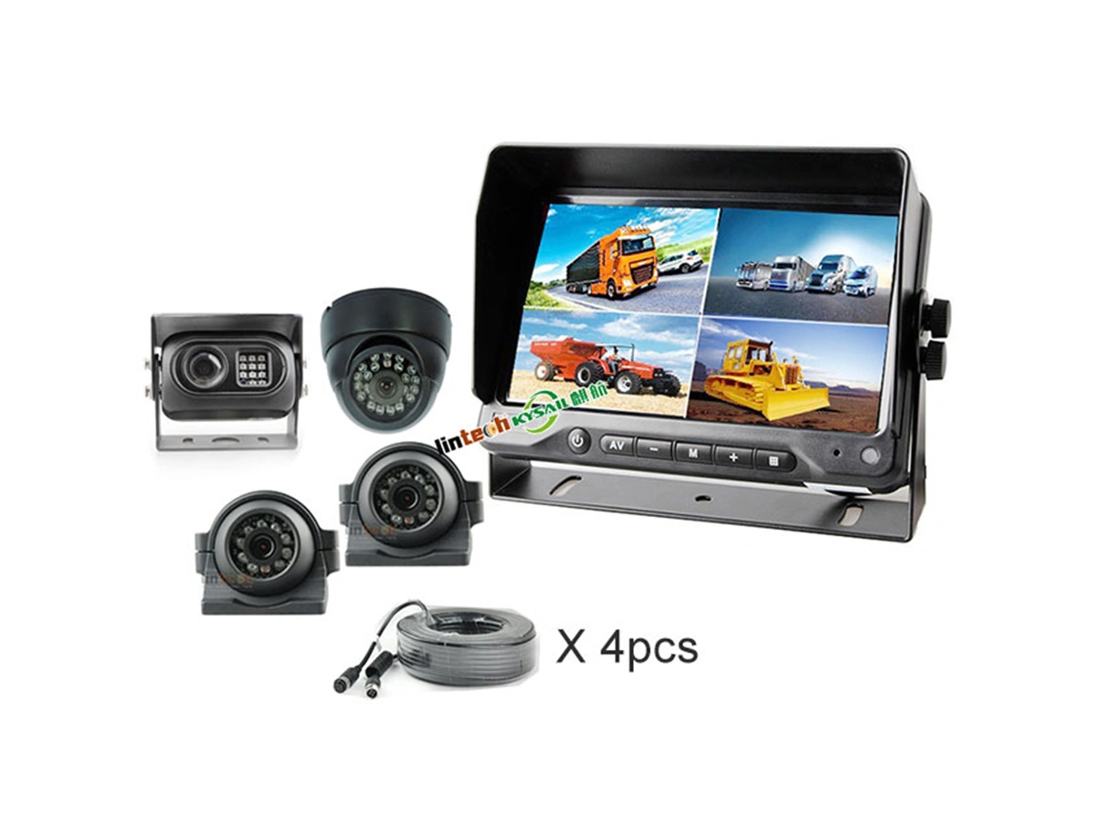 Front Rear Side View System 7.0'' Monitor IR Night Vision for RV Semi Truck Trailer Tractor