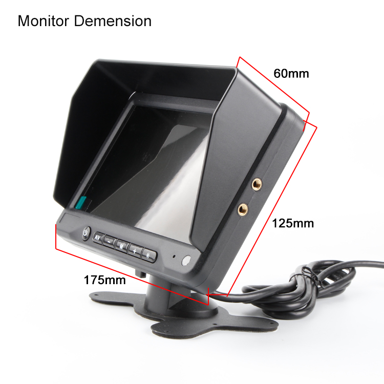 Heavy Duty Truck Car Back Monitor 7Inch LCD Display Screen Monitor for Bus - Image 2