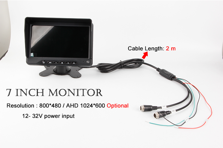 Heavy Duty Truck Car Back Monitor 7Inch LCD Display Screen Monitor for Bus - Image 5