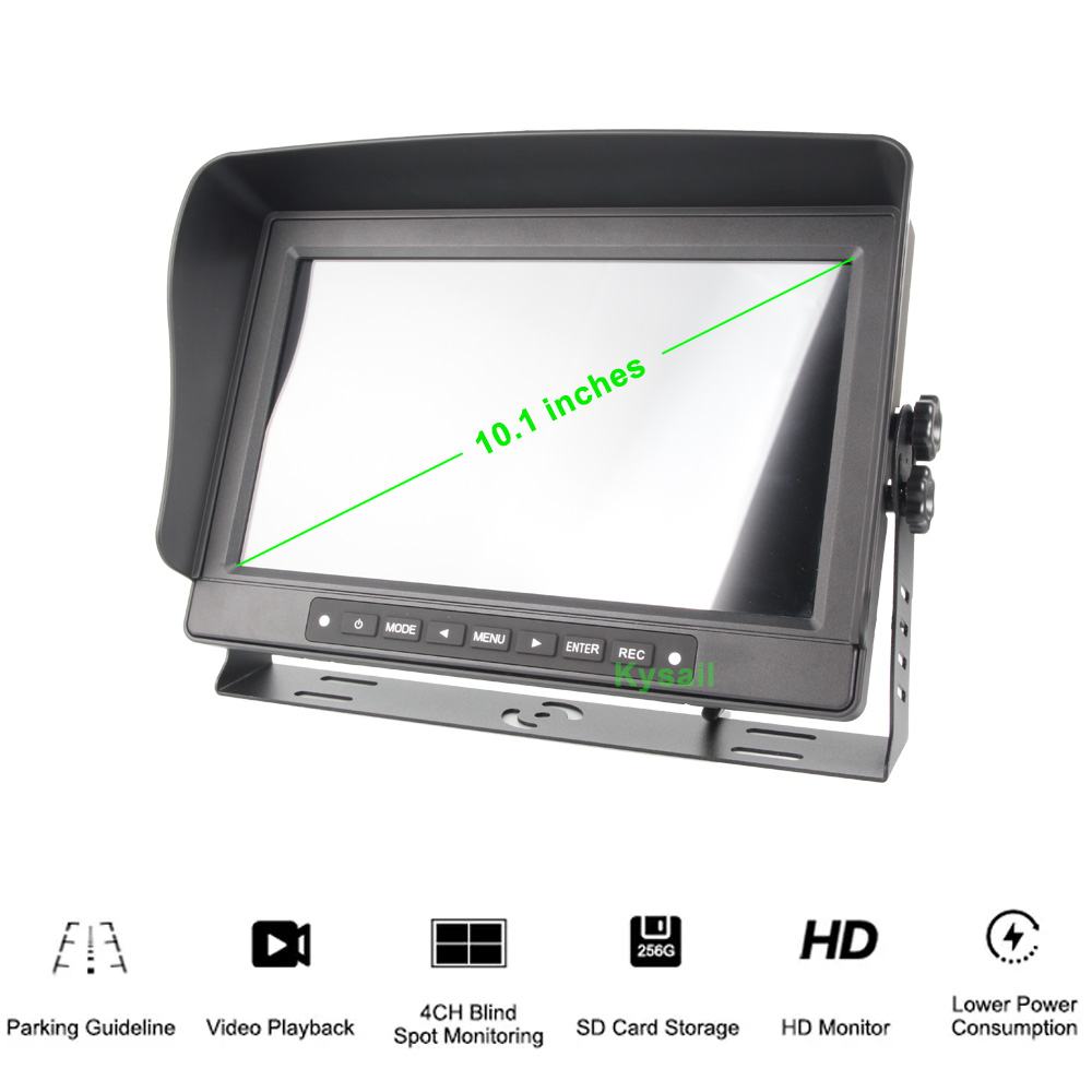 9-36V Tractor Bus Truck Waterproof 10.1 Inches AHD Quad DVR Video Monitoring Monitor Split Screen - Image 3