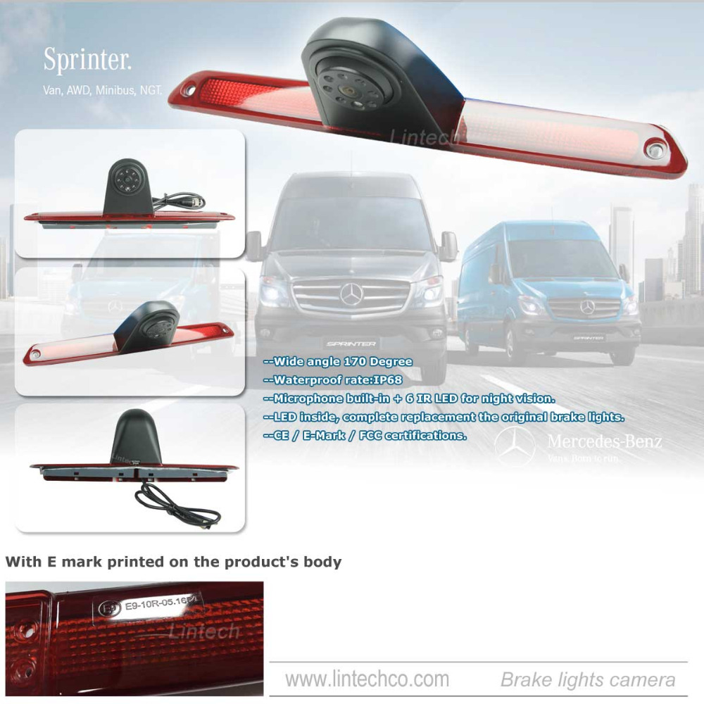 170 Degree Waterproof Reverse Mercedes-Benz Sprinter Brake Light Backup Camera - Image 2