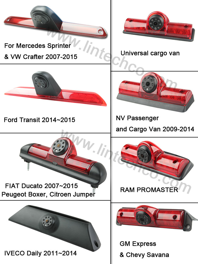 Brake Light Reversing Camera Kit With 7 Inches Mirror Monitor Reverse Camera for Crafter 2017-2018 - Image 8