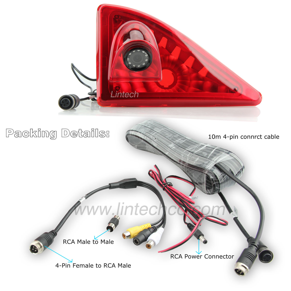 Waterproof HD Third Stop Brake Light Backup Camera for Movano Master - Image 2