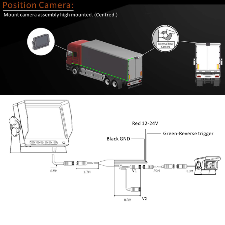 Car Reversing Aid Waterproof IP69K Vehicle Night Vision Rear View Backup Truck Rversing Image - Image 6