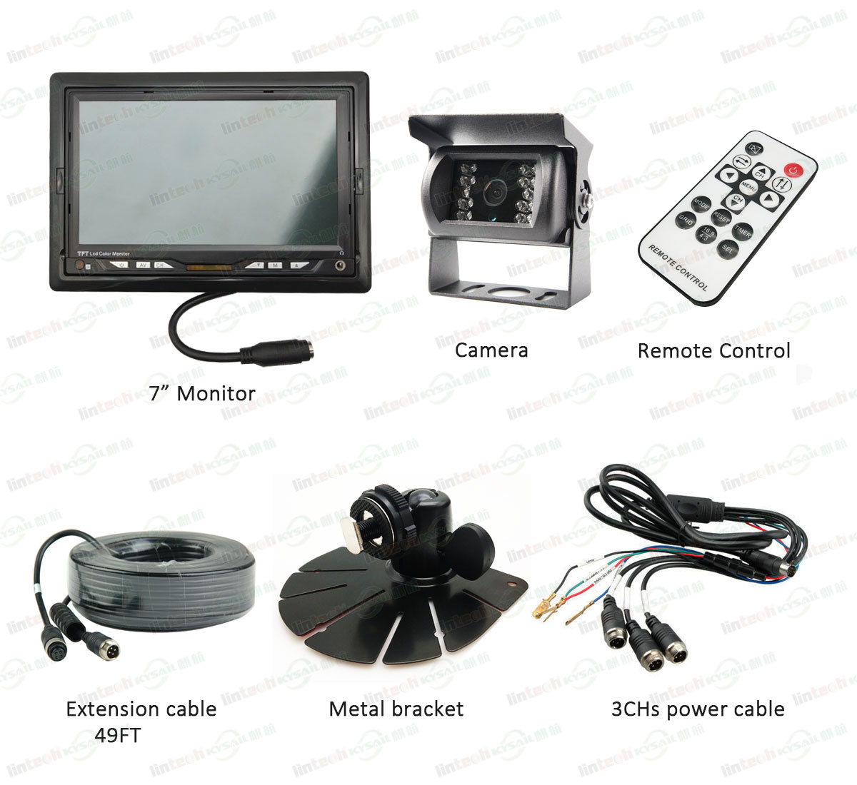 7 Inch LCD Monitor and IR 18LED Parking Camera IP69K Truck Reverse camera system - Image 4