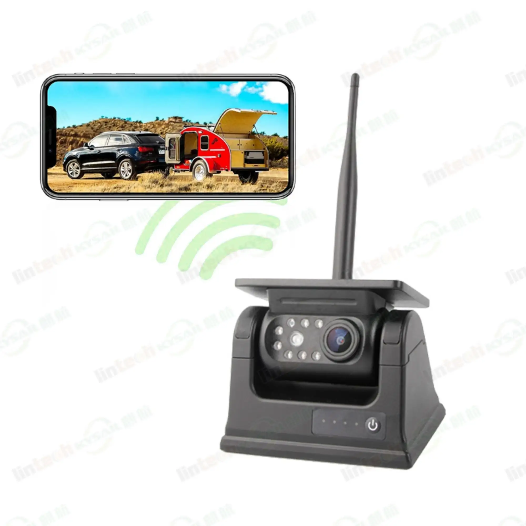 Magnetic Base Solar Rechargeable Battery Wifi Wireless Rear View Camera