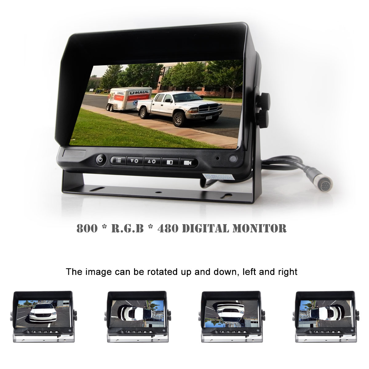 12-32V Monitor and Front 5M Forklift Wire Camera Safe View Camera Cable Reel - Image 7