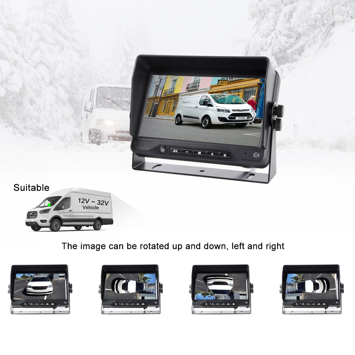 Premium Quality 7-Inch Monitor Rear Backup Truck Camera System Display - Image 2