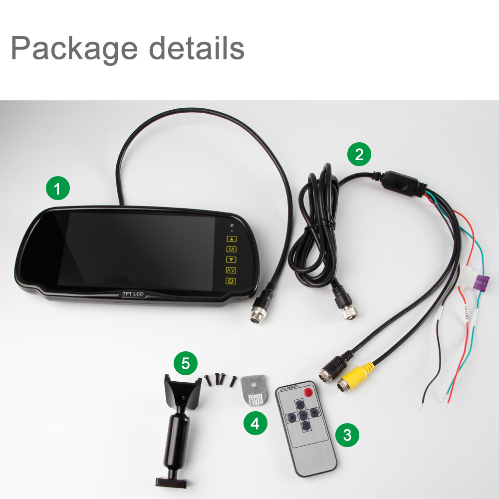 12V Night Vision Heating Camera IP69K 7 Car Reverse Camera with Screen - Image 6