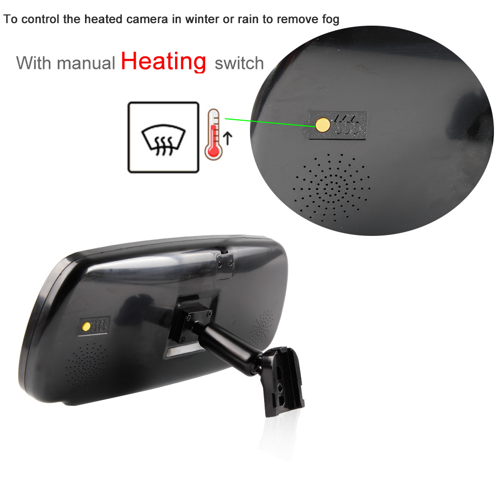 12V Night Vision Heating Camera IP69K 7 Car Reverse Camera with Screen - Image 4