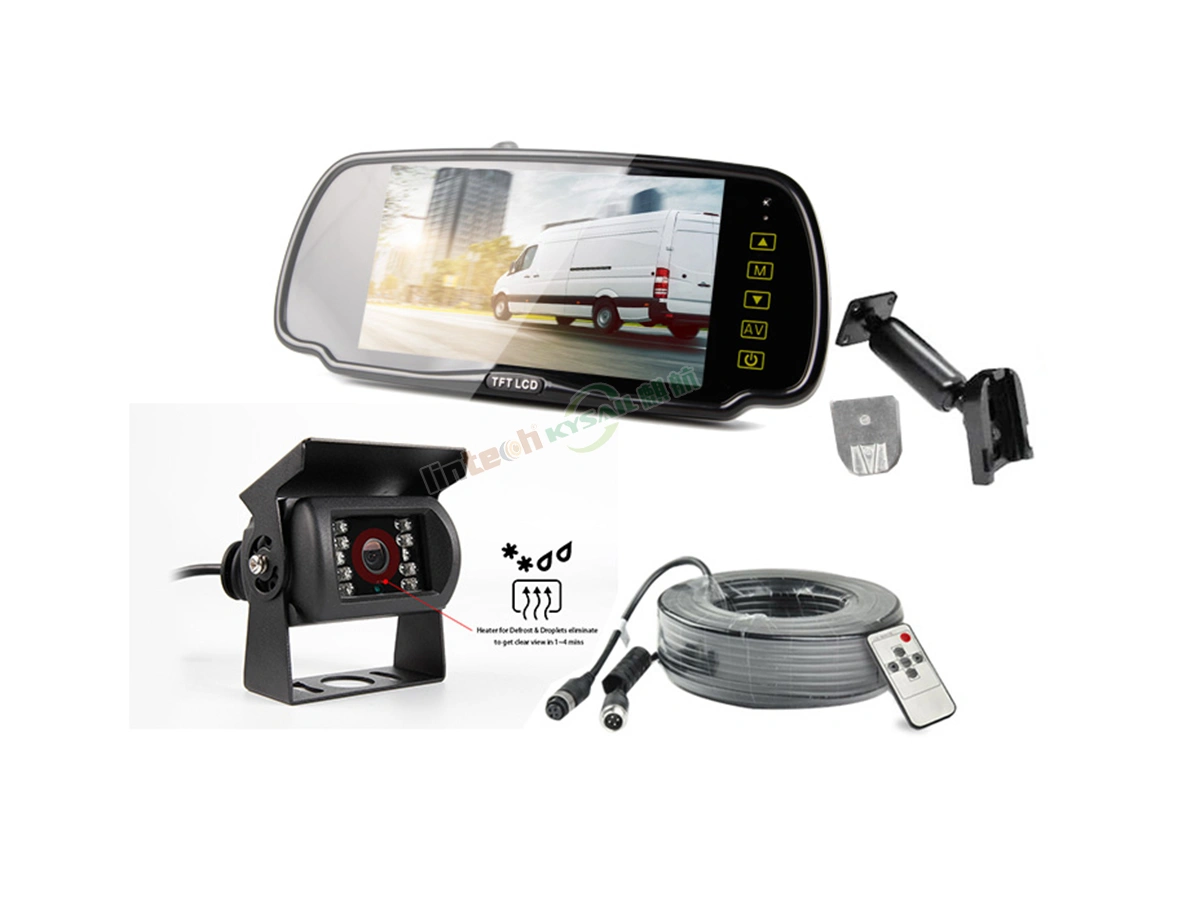 12V Night Vision Heating Camera IP69K 7 Car Reverse Camera with Screen