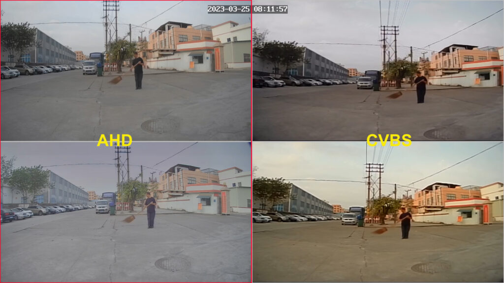 Left AHD compare Right CVBS Daytime 1-LINTECH
