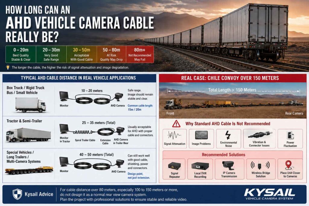 AHD camera Cables length recommend 3